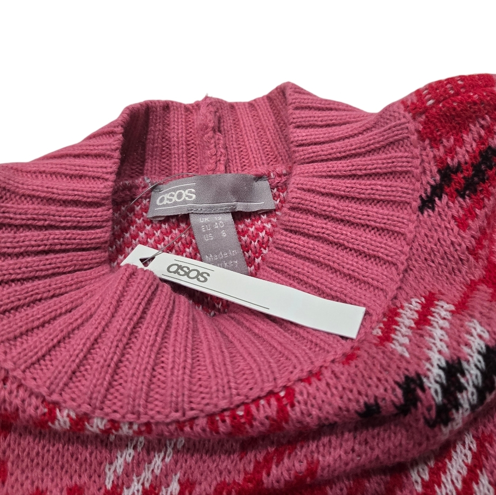 ASOS Chunky Sweater In Check/Plaid Pattern - Picture 7 of 8